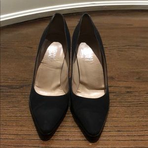 VERSACE Black pointed heels with rhinestones